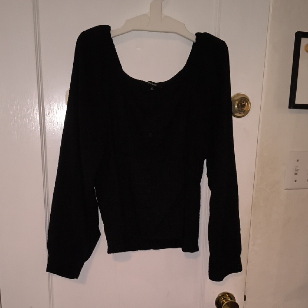 Madewell | Classic Black Long Sleeve Blouse